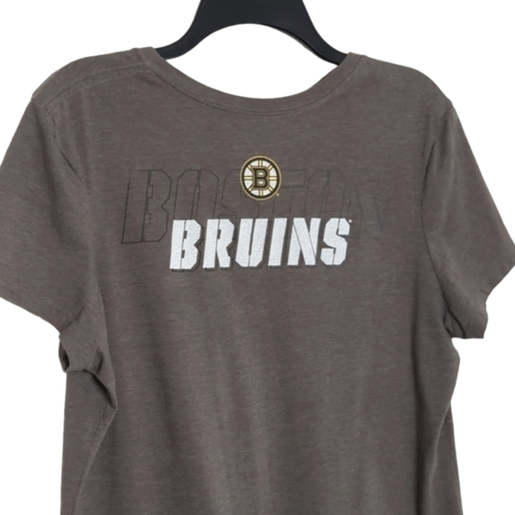 Majestic Boston Bruins Women's Short Sleeve V-Neck Gray T-Shirt Size XXL - Picture 5 of 6